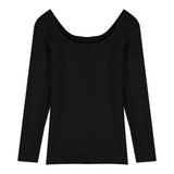 Plus Velvet Thick Square Collar Bottomed Bottomed Women's Spring And Autumn Winter Folded And Put On The 2025 New Long-Sleeved T-Shirt To Keep Warm Tops