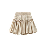 Half-Dress Girl Spring And Summer High-Waisted Short Skirt Bow Design Fluffy Skirt Bales Lantern Dress Girl K9035
