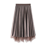 On Both Sides Of The Reverse Wear Irregular Mesh Velvet Gold Velvet Half Skirt 2025 Autumn And Winter New 8823