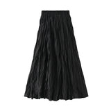 Folded Folded Skirt Half Skirt Autumn And Winter Girl A Word Long With Sweater Winter Skirt Wrinkled Winter Skirt 8862