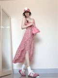 [Small Design] Irregular Flower Flowers Spring And Summer New Dress Waist Skirt Temperament Sling Skirt