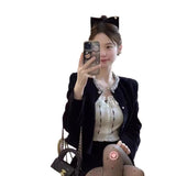 Set Of Women 2025 Spring New Hepburn Small Fragrant Temperament Short Coat High Waist Half Skirt