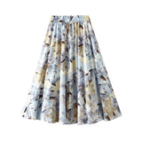 Vintage Oil Painting Half-Dress Women's Summer 2025 New Large-Size A-Shaped Skirt In The Long-Singed High-Waisted Floral Dress 6612-3