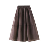 Spring New Sic Skirt Tulle Design Splicing Large Swing Skirt 0236
