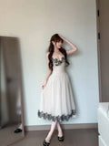 Solo Explosion ~ Lace Secret ~ Sexy Lace Suspension French Lace Ribbon Ribbon Ribbon Receipt Waist Netɴ Dress Woman