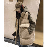 2025 Autumn And Winter New Korean Version Of The Large Code Of The Long Down Cotton Vest Women's Shoulders Loose Horse Clip Jacket Tide
