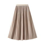 Temperament Toothpick Folding Skirt Double Pressure Folding Feeling 2025 Summer Thin Long Folded Skirt 9913