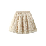 Cake Skirt Skirt Layer Wood Ear Half Skirt Girl Summer Dress Sweet Cute With A Word High Waist D2305