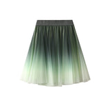 Summer Net Yarn Short Skirt Women's A-Shaped Skirt With Color Half-Dress Skirt Thin Gradient Fairy Ponpong Skirt 1365