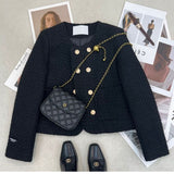 Inner Velvet French Style Temperament Short Coat Autumn And Winter New Thick High-End Famous Coarse Flowers On The Top