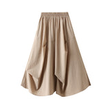 Irregular Folds Long Umbrella Skirt High Waist Tight Waist Half-Body Skirt 2025 Spring And Summer New Skirt 2496