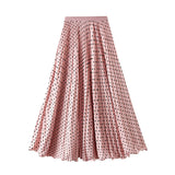 Japan-Korea Temperament Wave Point 100-Fold Skirt 2026 Spring And Summer New High-Rise Thin Large Swing Half-Dress Woman D9908