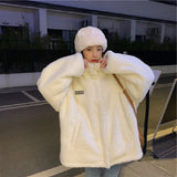 Lamb Velvet Coat Women's Winter 2025 New Korean Version Of Loose Cotton Clothes Thick Ins Tide Single-Sided Wearing Lamb Woolen Sweater
