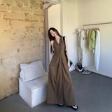 French Sleeveless Hanging Neck V-Neck Vest Dress Women 2025 New Summer Yunnan Tourism Wearing Long Skirt