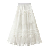 Spring Super Fairy Dress Dress Swree Sweet Retro Layer Lace Cake Skirt Yarn Skirt Skirt 1531