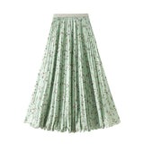 Folded Flowers Half-Dress Women 2026 Spring And Summer New High-Rise Umbrella Skirt Swing 100 Folding Long Skirt D9908