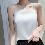 Silk Satin 2026 Spring And Summer Women's New Short-Term Repair Collar Sleeveless Temperament With A Sleeve Sling Vest