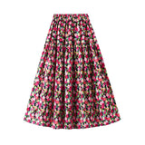 Oil Painting Print Dress Women's Summer Vacation Wind Fluffy Meat Show Lean Long Broken Flower A Skirt 2302