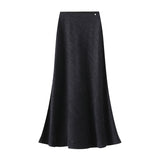 Fish Tail Half Dress Women 2025 Autumn New Design Sense Metal Buckle High-Waist Temperament Medium Long A Skirt 9989