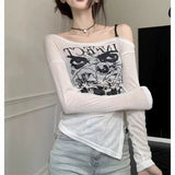 Design Suffeled Shoulder Long Sleeve Sunscreen Shirt Women Spring And Summer Slimming Pure Hot Hot Girl Thin Clothes
