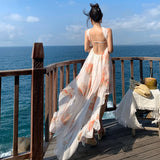 Holiday Super Fairy Dress Female Senior Sense Of The New Hanging Neck Bare Back Irregular Chiffon Dress
