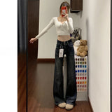 Blue-Gray Micro-Horn Jeans Women 2025 Autumn And Winter New High-Rise Thin Small Trumpet Trousers