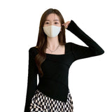 Shirt Women's Spring And Autumn Hottie New Body-Repair Blouse Tide In Girls T-Shirt Long Sleeves