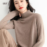 Wool Blended 206 Autumn And Winter New Short Lady Korean Version Of High-Necked Loose Solid Color Knitted Bottom Sweater