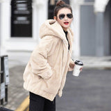 Flannel 2025 New Gentle Version Of Korean Version Thick Hooded Coat Women's Winter New Loose Plush Long Sleeves