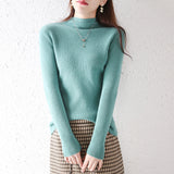 Temperament Wool Bottom Knitted Shirt 2026 Autumn And Winter New Short High-Song Jacket Half-High Collar Women's Pull-And-Twin Sweater