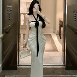 French Beauty Holiday Style Sexy Wind Hanging Neck With Dress Female White Dress Light Luxury Banquet Evening Dress Dress