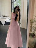 Pink 2026 New Sleeveless Spring And Summer Vest Dress Dress Female Thin Temperament Waist Dress Senior Round Collar