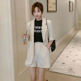 Suit Shorts Suit Women's Summer Leisure Thin Small Net Red Fried Street Design Sense Of Niche Ocean Two Sets