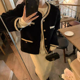 Red Small Fragrant Lamb Plush Coat Female Design Sense Niche Tops 2025 Autumn And Winter New Plush Thicken