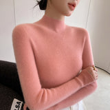 Line Ready-Upwear Wool Blending 2026 Autumn And Winter New High-Necked Solid Color Set-Up Bottom Knitting Shirt