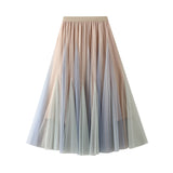 Double-Layer Croobedging Skirt Fresh Mesh Awning Skirt Women 2025 Spring Dress Gradually Transformed Skirt Skirt 1830