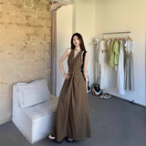 French Sleeveless Hanging Neck V-Neck Vest Dress Women 2025 New Summer Yunnan Tourism Wearing Long Skirt