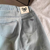 Summer New Embroidered Bowed Cowboy Half-Dress Girl Size Fat Mm Babes A-Character Skirt Thin Ass Short Skirt