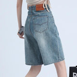 Five-Point Denim Shorts Women's Summer Thin 2025 New Korean Version Of Loose Small Man High-Rise Thin Trousers