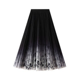 Printed Mesh Dress Half Dress Girl Spring And Summer 2025 New Broken Flower Yarn Skirt In The Long-Scared 100-Folded Skirt 8898