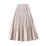 High-Waisted A-Word Half-Dress Woman 2025 Spring New High-End Temperament Pendant Fishtail 100-Folded Long Dress K532
