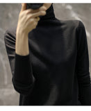 Temperament Wool Bottom Knitted Shirt 2026 Autumn And Winter Women's New Stack High-Necked Cover Solid Color High-Ball Sweater