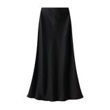 Design Lustrous Silky Silky Dress Half-Dress Women's Summer Long Fishtail Skirt High-Waisted Thin-Butt Skirt9902