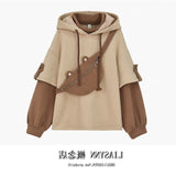 Small Fake Two-Piece Jacket Top Design Cute Soft Sister Women's Autumn And Winter New Top Cute College Trend