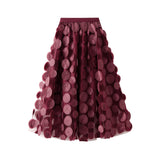 Heavy Industry Three-Dimensional Wave Point Black Mesh Half-Body Dress 2025 New Design Sense Hepburn Style Long Umbrella Skirt 0931