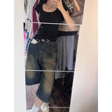 High Street Seven-Point Denim Shorts Women's Summer New To Do Old Loose Broad Legs Slim Straight Trousers
