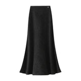 Fish Tail Half Dress Women 2025 Autumn New Design Sense Metal Buckle High-Waist Temperament Medium Long A Skirt 9989