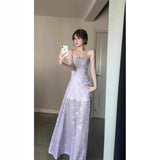 Pure Lusty Fairy Crumbs Hanging Dress Women's Early Spring Seaside Holiday Sweet And Spicy Temperament Long Skirt