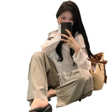 Lazy Wind Leisure Thin Long-Sleeved T-Shirt Girl Spring Small Loose Thin White Knitting Top