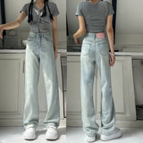 Light-Colored Straight Jeans Women's Summer Thin 2025 New Small Tall Waist Moonlight Blue-Narrow Version Of Broad-Legged Trousers